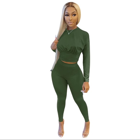 Solid Color 2 Piece Outfits for Women - Picture 1 of 1